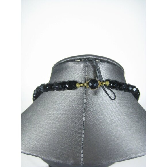 Made in Austria Black Crystal and Plastic Bead Long Necklace Glass Faceted 57 in - Picture 9 of 9